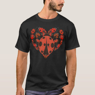 Camiseta Joaninha coração amante de animais besouro amiga d