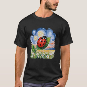 Camiseta Joaninha Jardim Folha Flor Silvestre Prado Amante