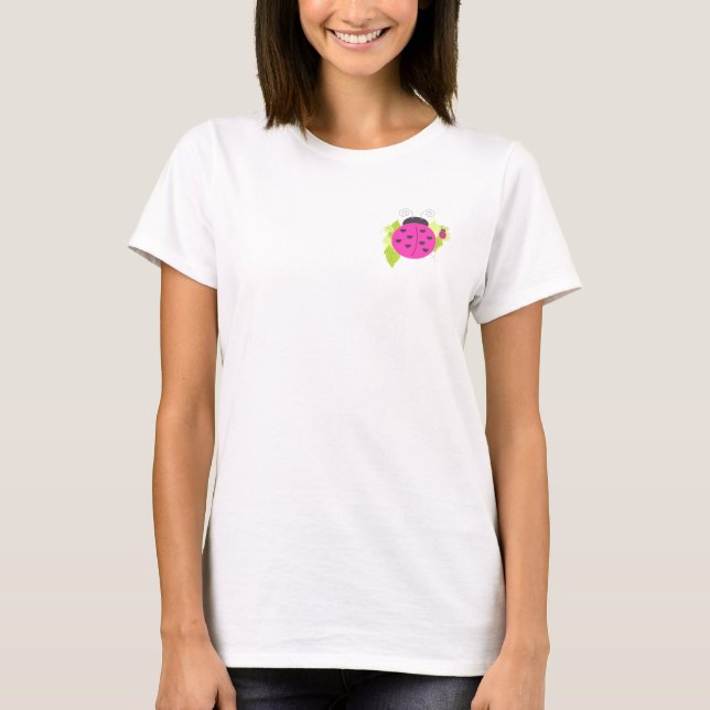 Camiseta Joaninha Rosa Brilhante (Frente)