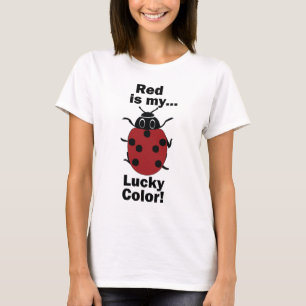 Camiseta Joaninha Vermelha é Minha Cor da Sorte Inseto Engr