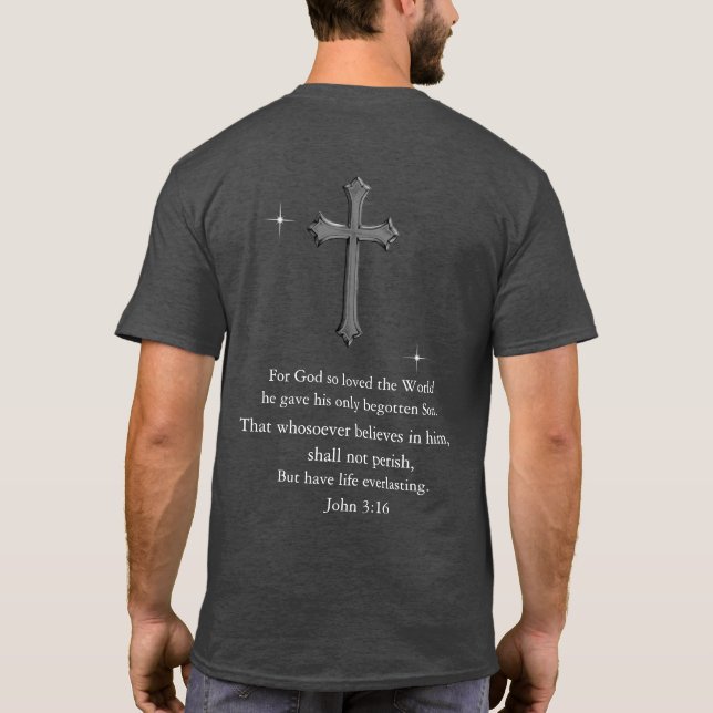 Camiseta João 3:16 Cristão  (Verso)