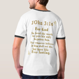 Camiseta João 3:16 e versículo cristão da Bíblia