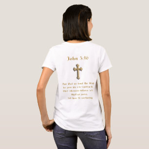 Camiseta João 3:16 versículo da Bíblia frente e verso