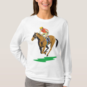 Camiseta Jockey de corrida de cavalos galopando