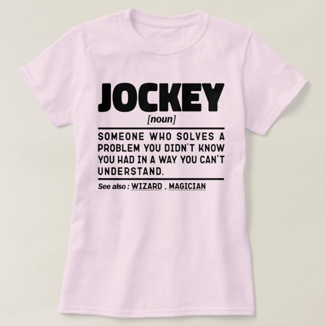 Camiseta Jockey Noun Equestrian Lover Proprietário de Caval (Frente do Design)