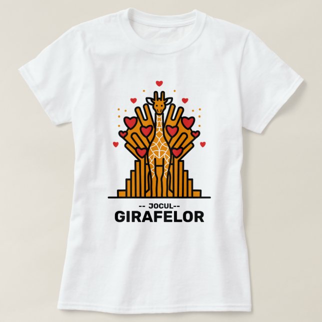 Camiseta Jocul Girafelor T-shirt (Frente do Design)
