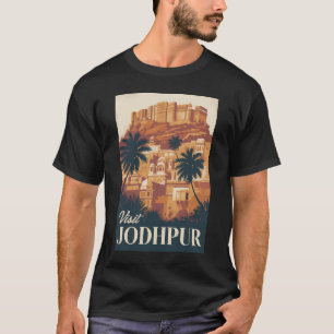 Camiseta Jodhpur India Illustração Viagem Art Vintage