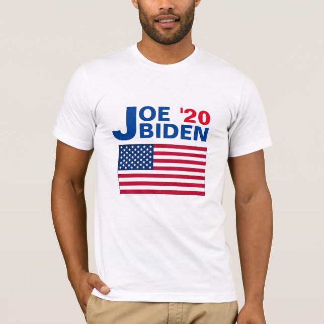 Camiseta Joe Biden '20 com American Flag T-Shirt (Frente)