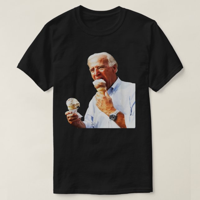 Camiseta Joe Biden Comendo Sorvete, discurso de 4 de julho  (Frente do Design)