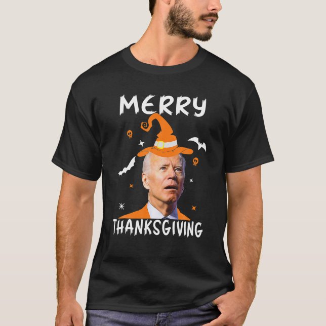 Camiseta Joe Biden Confused Merry Thanksgiving For Funny Ha (Frente)