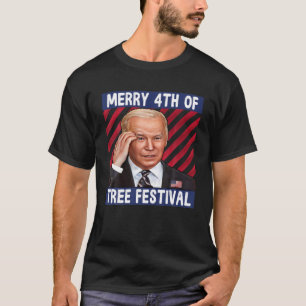 Camiseta Joe Biden Confusou A Feliz 4 Do Festival De Árvore