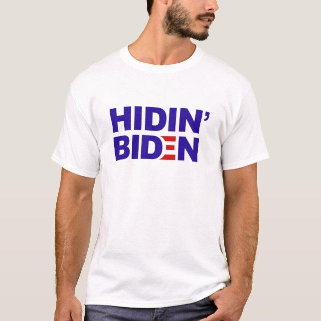 Camiseta Joe Biden escondendo-se no porão (Frente)