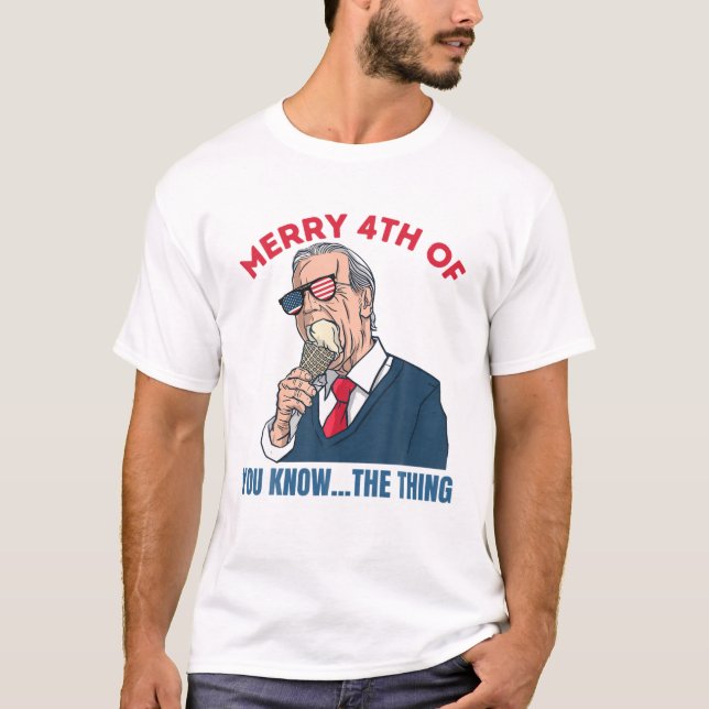 Camiseta Joe Biden Feliz 4º DO Memorial Funny Sorvete 4T (Frente)