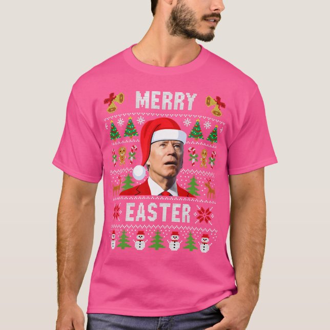 Camiseta Joe Biden Felz pascoa Ugly Christmas (Frente)