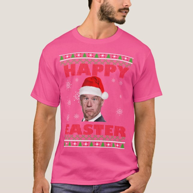 Camiseta Joe Biden Felz pascoa Ugly Christmas (Frente)