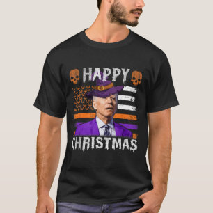 Camiseta Joe Biden Happy Halloween Feliz Natal EUA Bandeira