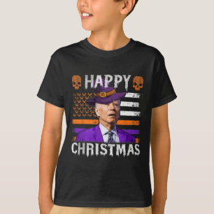 Camiseta Joe Biden Happy Halloween Feliz Natal EUA Bandeira