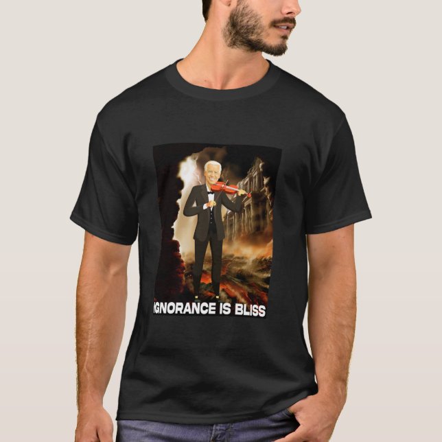 Camiseta Joe Biden Ignorance É Blisny Engraçado Anti Biden  (Frente)