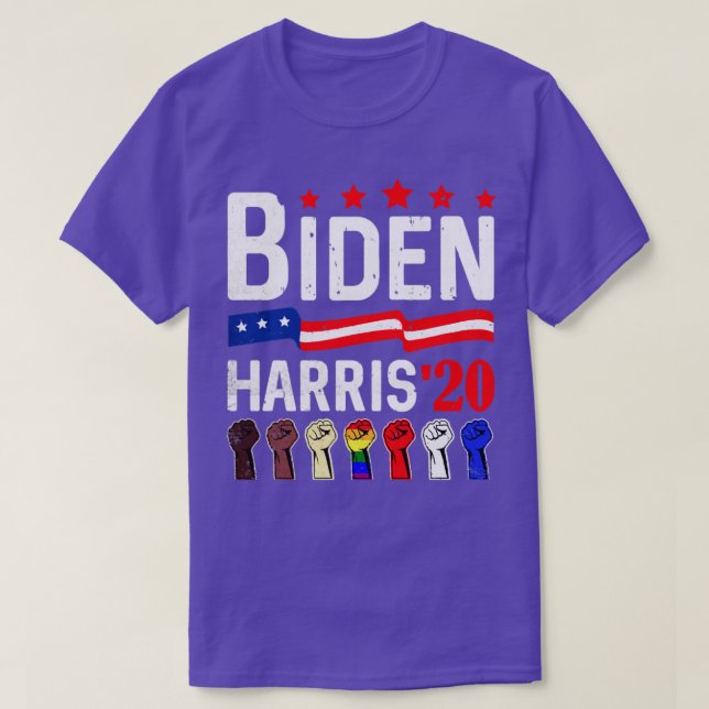 Camiseta Joe Biden Kamala Harris Anti Racismo Apoio LGBT (Frente do Design)