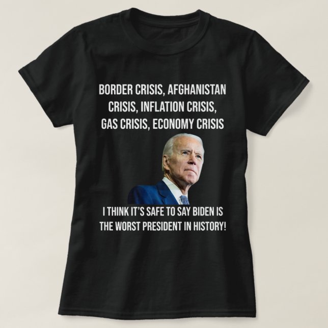 Camiseta Joe Biden, O Pior Presidente Da História, Nos Anun (Frente do Design)