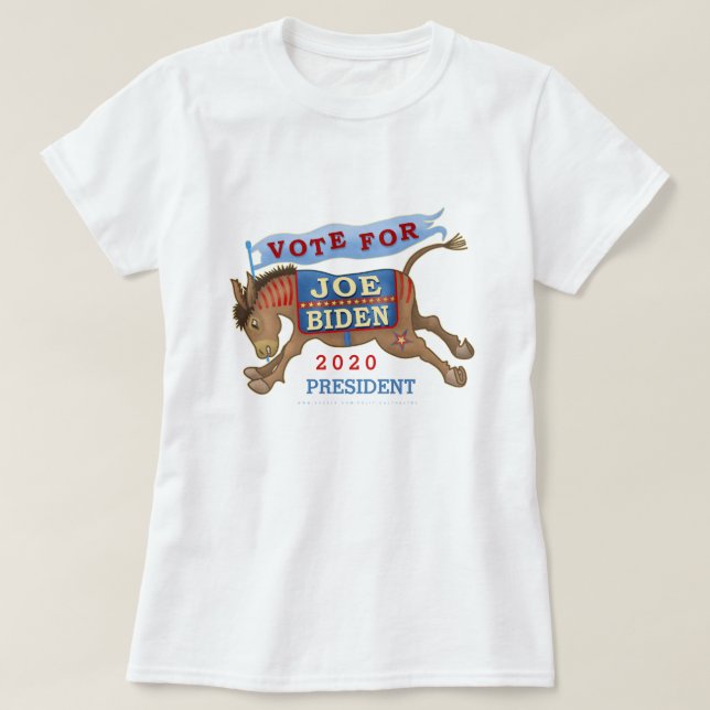 Camiseta Joe Biden para o Presidente 2020 Democrat Donkey (Frente do Design)