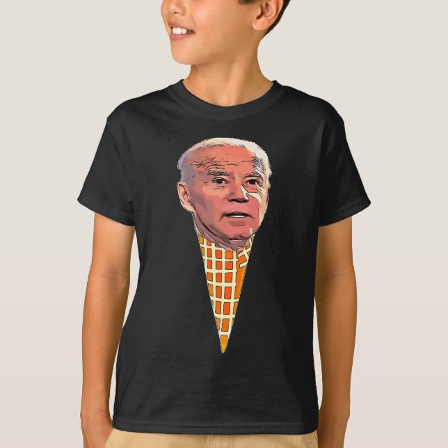 Camiseta Joe Biden Sorvete Cone Soft e Servido (Frente)
