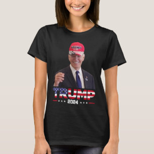 Camiseta Joe Biden Usando Um Chapéu De Trump 1