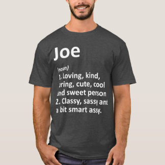 Camiseta JOE Definição Nome Personalizado Funny Aniversário