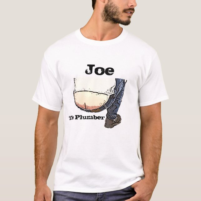 Camiseta Joe o t-shirt de ButtCrack do canalizador (Frente)