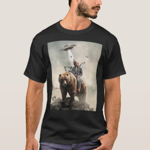 Camiseta Joe Rogan Andando Um Urso (+ Aliens) Essencial T-S