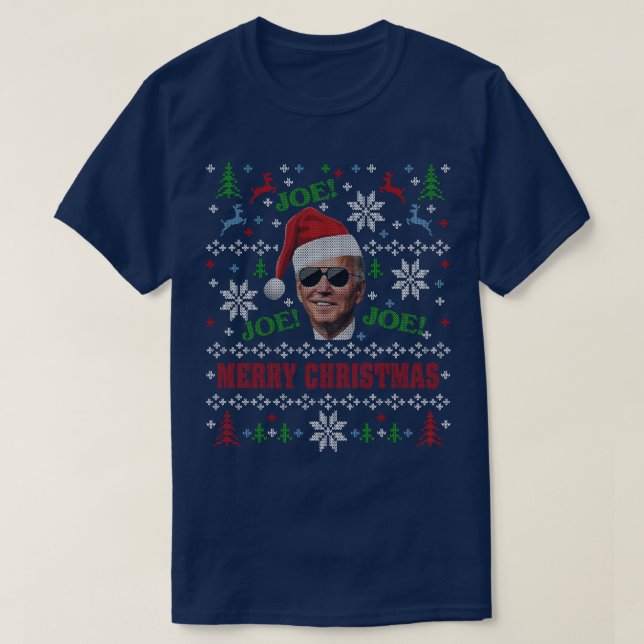 Camiseta Joe Ugly Christmas Sweater Party Engraçado JOE JOE (Frente do Design)