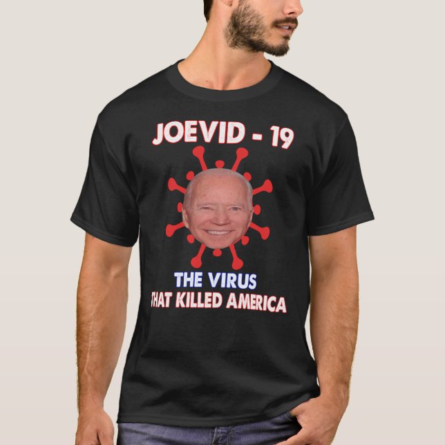 Camiseta Joevid -19 O Vírus Que Matou A Ante Engraçada Amer (Frente)
