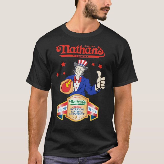 Camiseta Joey Chestnut Nathans Hot Dog Comendo Quarto De Ju (Frente)