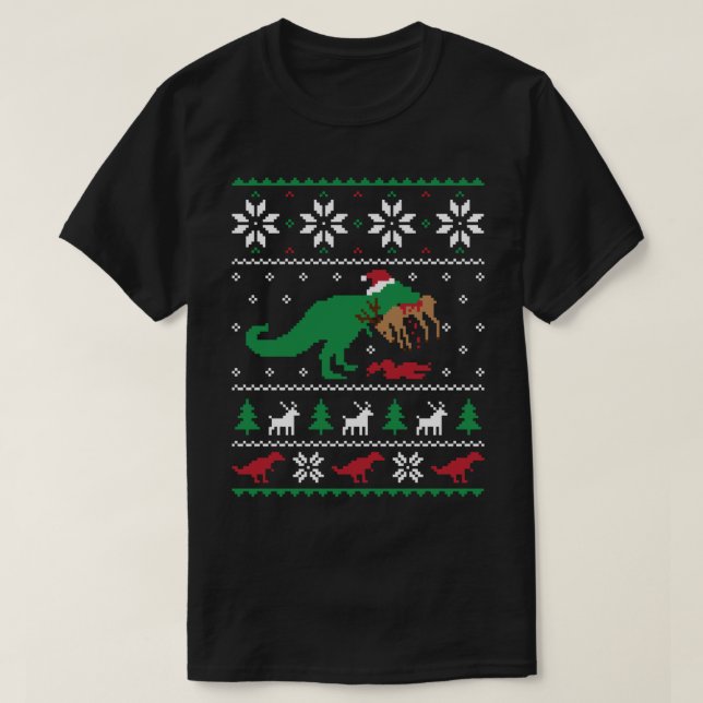 Camiseta Jofre de Natal Feio Dinossauro - Feliz Natal (Frente do Design)