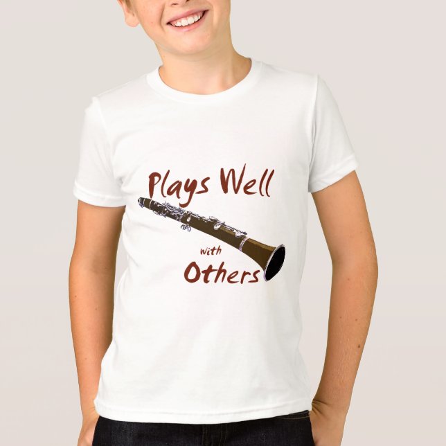 Camiseta Joga bem com outros Clarinet (Frente)