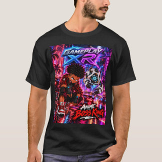 Camiseta Jogabilidade XR Anime Chefe Rei Cidade Neon
