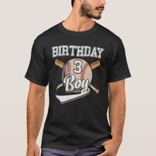 Camiseta Jogada de baseball com 3 anos de aniversário de 3 