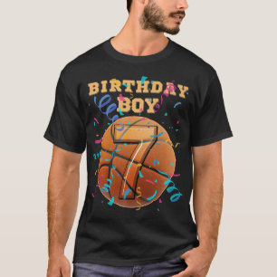 Camiseta Jogada de basquete com 7 Birthday Boy Sete 7 Anos