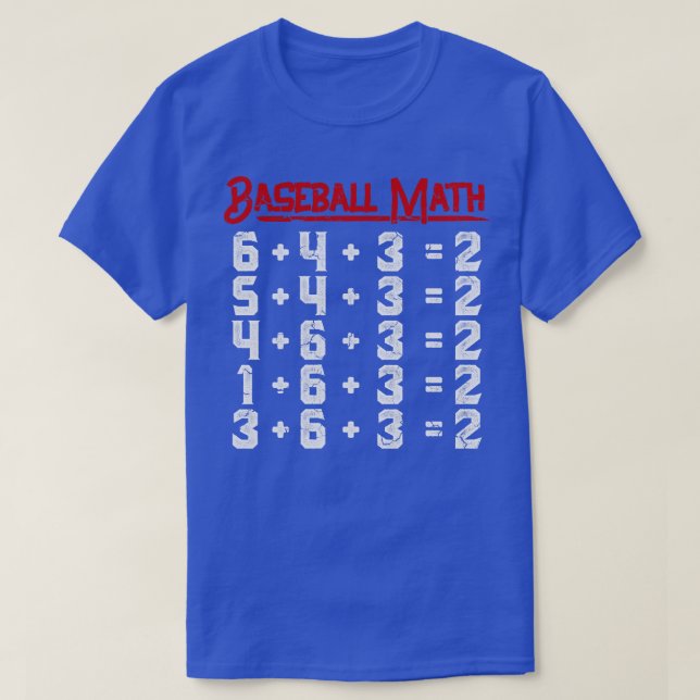 Camiseta Jogada Dupla em Matemática de Baseball (Frente do Design)
