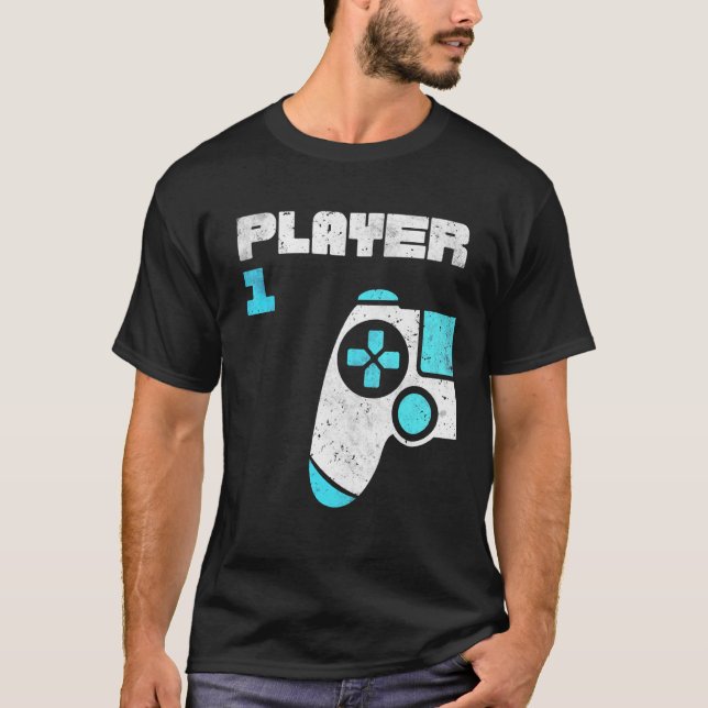 Camiseta Jogador 1 Jogador 2 Gamer Correspondente Irmãos Am (Frente)