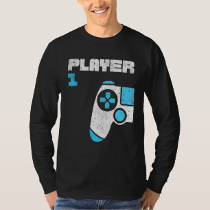 Camiseta Jogador 1 Jogador 2 Gamer Correspondente Irmãos Am