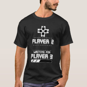 Camiseta Jogador 2 Esperando Pelo Jogador 3 Gravidez De Jog