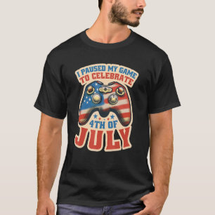 Camiseta Jogador 4 De Julho Americano Bandeiras Jogando Men