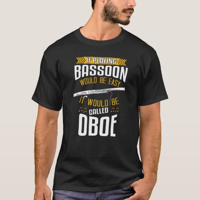 Camiseta Jogador Bassonista do Instrumento Woodwind e Basso (Frente)