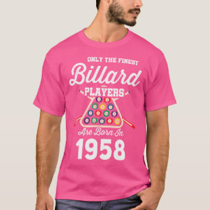 Camiseta Jogador Bilhar De Piscina De 65 Anos 1958 65º Nasc