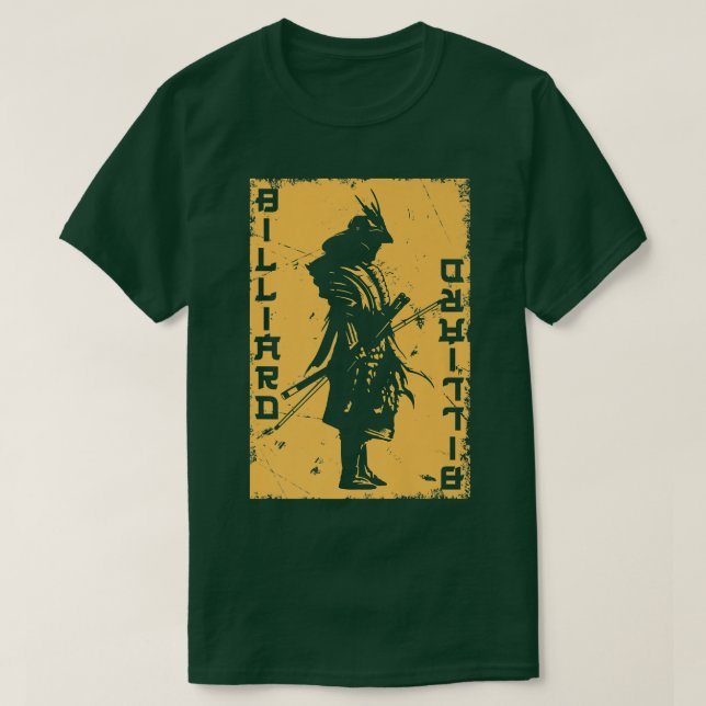 Camiseta Jogador Billiards Samurai Japão Guerreiro Snooker  (Frente do Design)