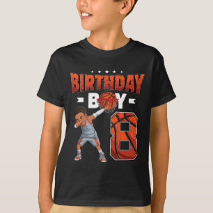 Camiseta Jogador Bysketbyll Dabbing 8 Anos Boy 8th Birt