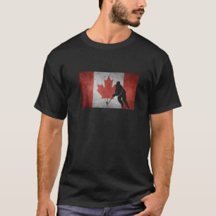 Camiseta Jogador Canadense de Hóquei Bandeira do Canadá Fol