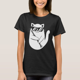 Camiseta Jogador Clarinet - Cat Clarinetist Music Lover Mar