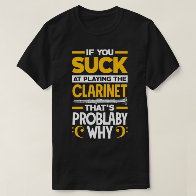 Camiseta Jogador Clarinet Clarinet Clarinet da Bass (Frente do Design)